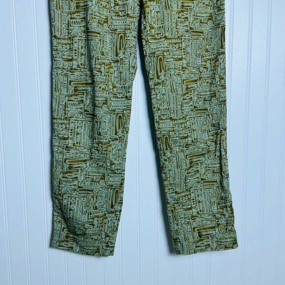 Peruvian Connections Women’s Pants Prima Cotton Patterned Green Size 8 Casual - Picture 3 of 8